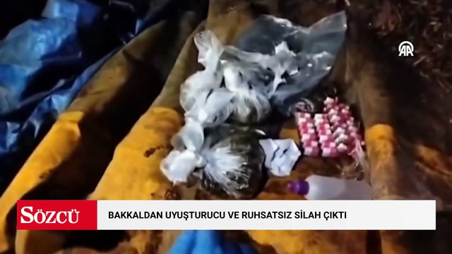 Operasyon düzenlenen bakkaldan uyuşturucu ve ruhsatsız tabanca çıktı