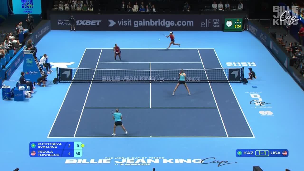 Putintseva/Rybakina (KAZ) v Pegula/Townsend (USA) | 2025 BJK Cup Finals | Match Highlight