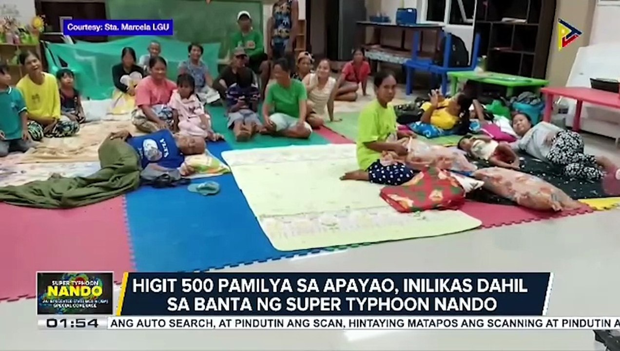 Higit 500 pamilya sa Apayao, inilikas dahil sa banta ng Super Typhoon #NandoPH; DSWD Cordillera, tiniyak na agad mabibigyan ng tulong ang mga apektadong pamilya | ulat ni Debbie Gasingan - PIA Cordillera