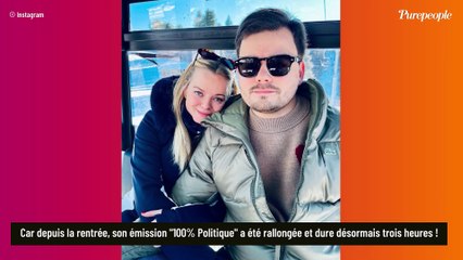 Gauthier Le Bret (CNews / Europe 1) pose fièrement avec son fils d'un mois, petit blondinet au prénom rétro