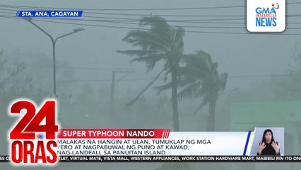 Malakas na hangin at ulan, tumuklap ng mga yero at nagpabuwal ng puno at kawad; Bagyong Nando, nag-landfall sa Panuitan Island | 24 Oras