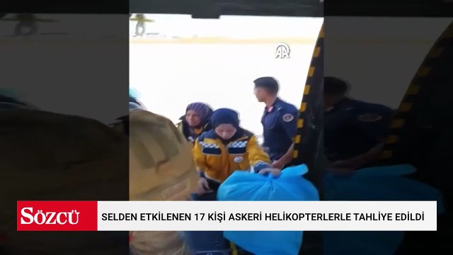 Rize'de selden etkilenen 17 kişi askeri helikopterlerle tahliye edildi
