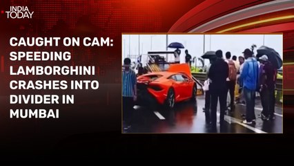 Video: Speeding Lamborghini rams into divider on Coastal Road in Mumbai