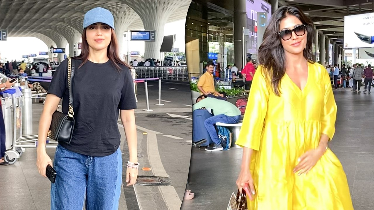 Glamorous Airport Spotting: Bhumi Pednekar & Chitrangada Singh At Mumbai Airport