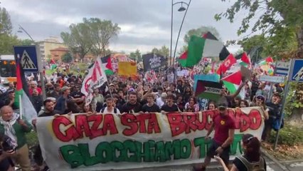 Sciopero per Gaza, la manifestazione a Marghera: il video del corteo