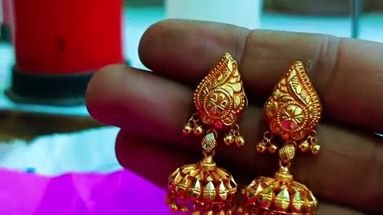 New Design Deshi jhumka light weight  gold Jhumki earrings designs 2025 || new gold jhumki 🤩 ||