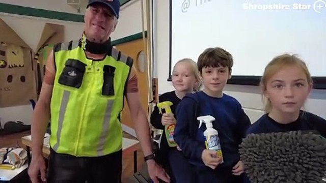 John 'The Sign Guy' Edwards is overwhelmed after pupils from Coleham Primary School, Shrewsbury raise money for him to buy more cleaning products