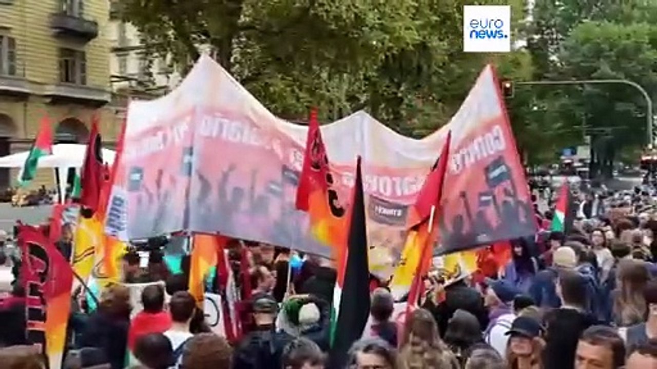 إضراب عمالي واسع وتظاهرات مؤيدة لفلسطين تتحول إلى فوضى في شوارع ميلانو