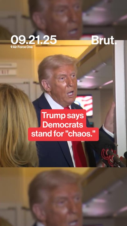 Trump tells reporters what he thinks Democrats stand for.