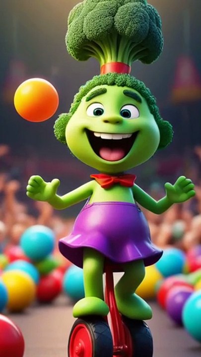 Broccoli Joins Circus Acrobat Show 🥦🎪🤸😂 #foryou #facts #shortsviral #cartoon #shortvideos #funny