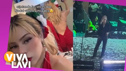 Christian Nodal le regala sombrero a mujer durante concierto