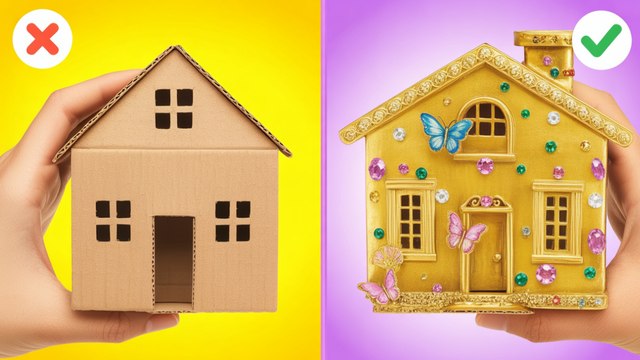 COMMENT FABRIQUER UNE MAISON EN CARTON POUR POUPÉES 📦 Astuces DIY et Artisanat de Papier Miniature