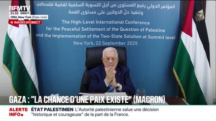 Reconnaissance de l'État de Palestine: en visioconférence, Mahmoud Abbas applaudit les propos d'Emmanuel Macron, alors que les sièges israéliens à l'ONU sont vides