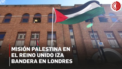 La Misión Palestina en el Reino Unido iza la bandera para conmemorar el reconocimiento del Estado Palestino