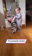 Big Brother Helps Baby Walk 👶💕 Cutest Sibling Goals Ever!|| Heartsome 💖