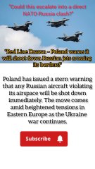 "Poland Threatens to Down Russian Jets Crossing Its Borders"