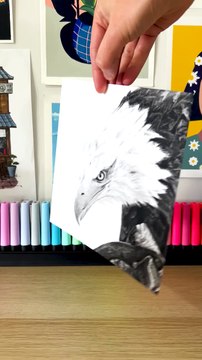 Dessin réaliste d'un aigle réalisé à la pierre noire #dessin #art #drawing