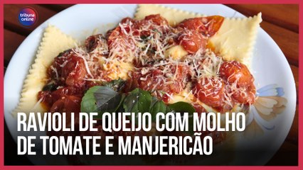 Ravioli de queijo com molho de tomate e manjericão | Como Fazer