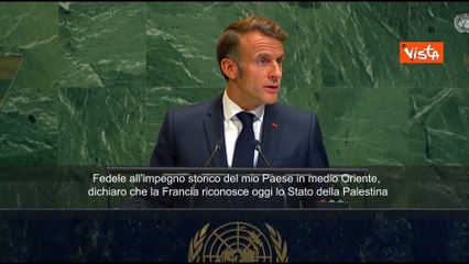 Macron all'assemblea Onu: "La Francia riconosce lo Stato della Palestina”