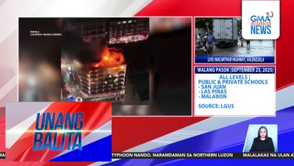 Gusali sa Binondo, nasunog kagabi; 2 lalaki, nailigtas | Unang Balita