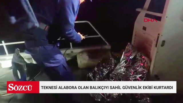 Teknesi alabora olan balıkçıyı Sahil Güvenlik ekibi kurtardı