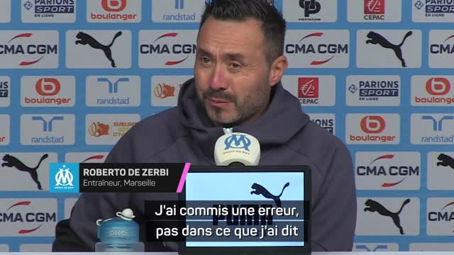 Marseille - De Zerbi sur son expulsion face au PSG : "J'ai commis une erreur"