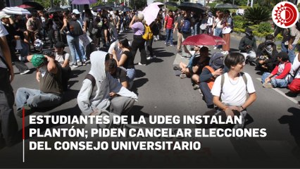 Estudiantes de la UdeG instalan plantón; piden cancelar elecciones del Consejo Universitario