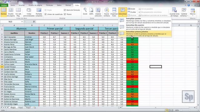 Excel - Fijar filas en la parte superior. Inmovilizar filas o columnas. Tutorial en español HD
