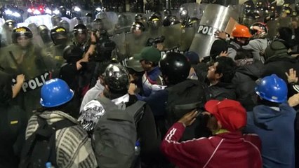 Protesters rally against Peru's government, clash with police