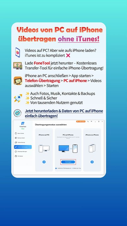 Videos vom PC aufs iPhone laden – ohne iTunes! Schnell & einfach 🎬📲
