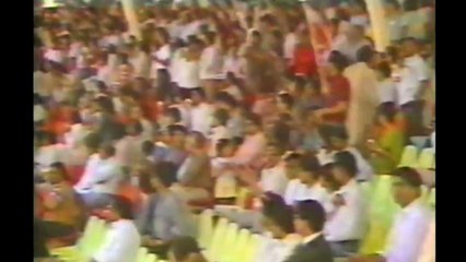 John Emburey took the wicket of Ravi Shastri 1st Match at Sharjah, Apr 02 1987