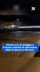 "Carrara Sotto Assedio: Il Fiume Carrione Minaccia di Esondare Dopo Violenti Temporali"
