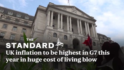 UK inflation to be highest in G7 this year in huge cost of living blow