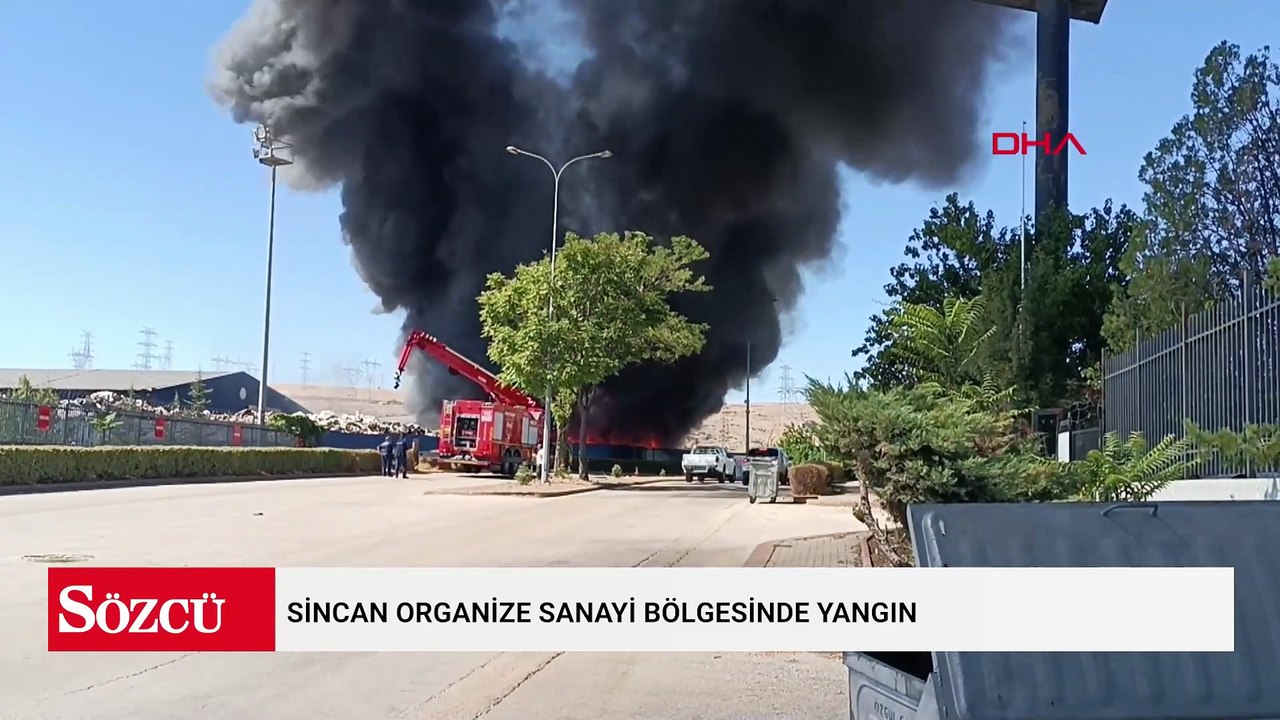 Sincan Organize Sanayi Bölgesi'nde bir geri dönüşüm tesisinde yangın