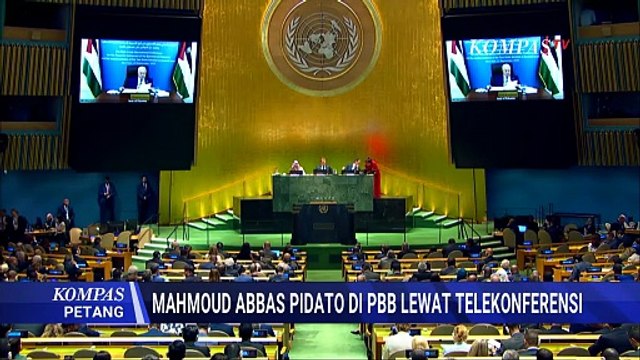 Momen Presiden Palestina Mahmoud Abbas Ikut Sidang Majelis Umum Lewat Telekonferensi | KOMPAS MALAM