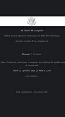 Le Chef de mission adjoint de l’Ambassade des États-Unis 🇺🇸 m’a convié à une réception privée dans sa résidence à Paris 🥂