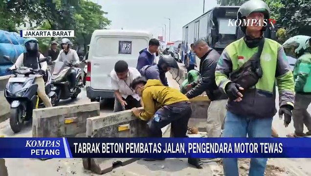 Kecelakaan di Flyover Pesing, Pengendara Motor Tewas Tabrak Beton Pembatas Jalan | KOMPAS PETANG