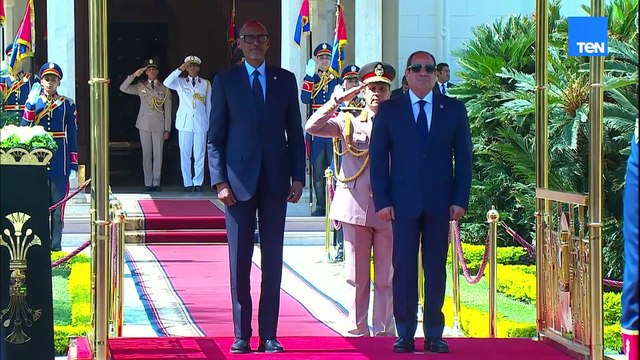 الرئيس السيسي يستقبل رئيس رواندا بقصر الاتحادية