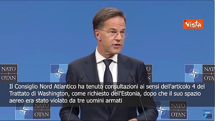 Jet russi in Estonia, Rutte: Consiglio Nato si è consultato su violazione spazio aereo