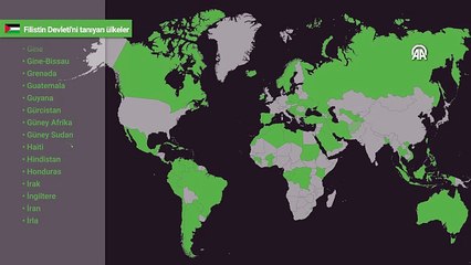 Filistin Devleti'ni tanıyan BM üyesi ülkelerin sayısı 157'ye çıktı