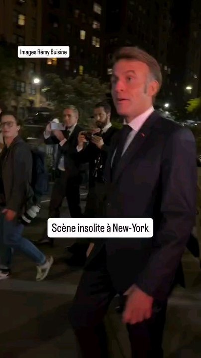 Scène insolite #newyork #macron dans la rue ! !!