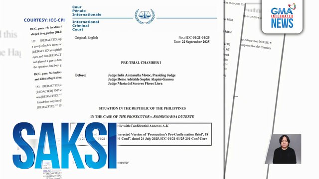 Redacted na kopya ng mga asuntong isinampa laban kay Ex-Pres. Duterte, inilabas ng ICC | Saksi