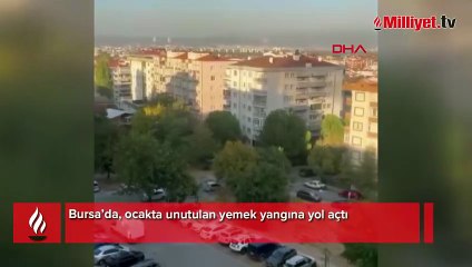Ocakta unutulan yemek, yangına yol açtı