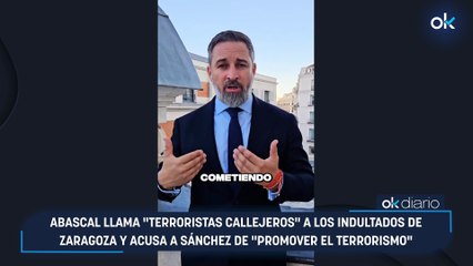 Abascal llama "terroristas callejeros" a los indultados de Zaragoza y acusa a Sánchez de "promover el terrorismo"