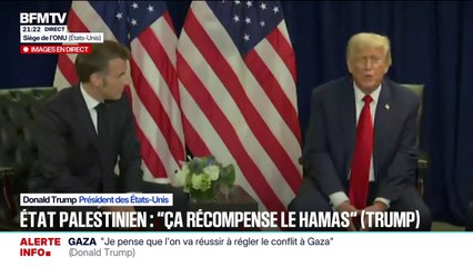 Emmanuel Macron justifie devant Donald Trump le choix de la France de reconnaître l'État de Palestine