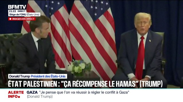 Emmanuel Macron justifie devant Donald Trump le choix de la France de reconnaître l'État de Palestine
