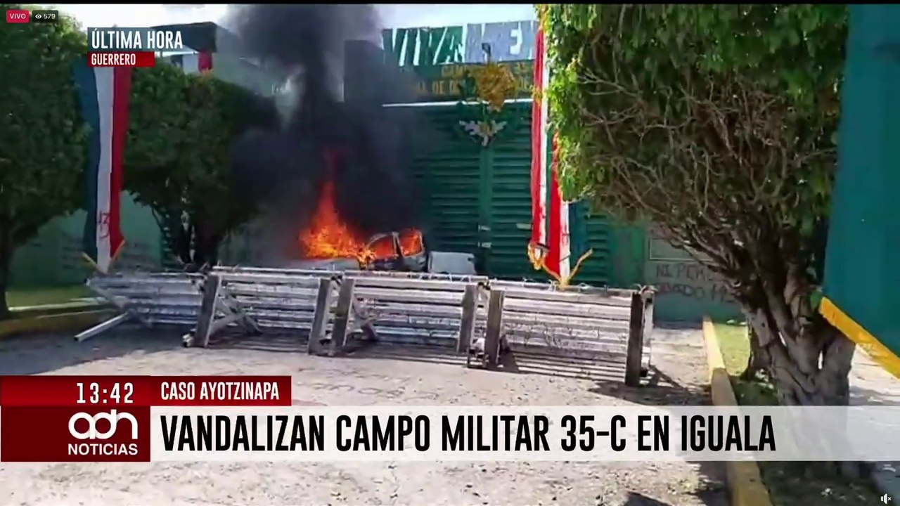 🚨¡Última Hora! Disturbios en Iguala tras mitin a días de cumplirse 11 años del caso Ayotzinapa