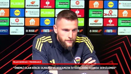 Fenerbahçe kaptanı Milan Skriniar: Camiaya pozitiflik katmak için kazanmak istiyoruz