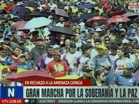 Caraqueños marchan en rechazo a las amenazas para la paz de Venezuela y los pueblos del Caribe