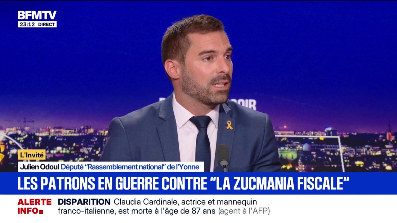 Taxe Zucman: "Nous sommes le parti de la paix fiscale", affirme Julien Odoul, député RN de l'Yonne
